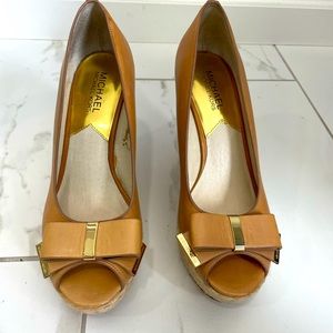 Michael Kors wedge heel open toe.